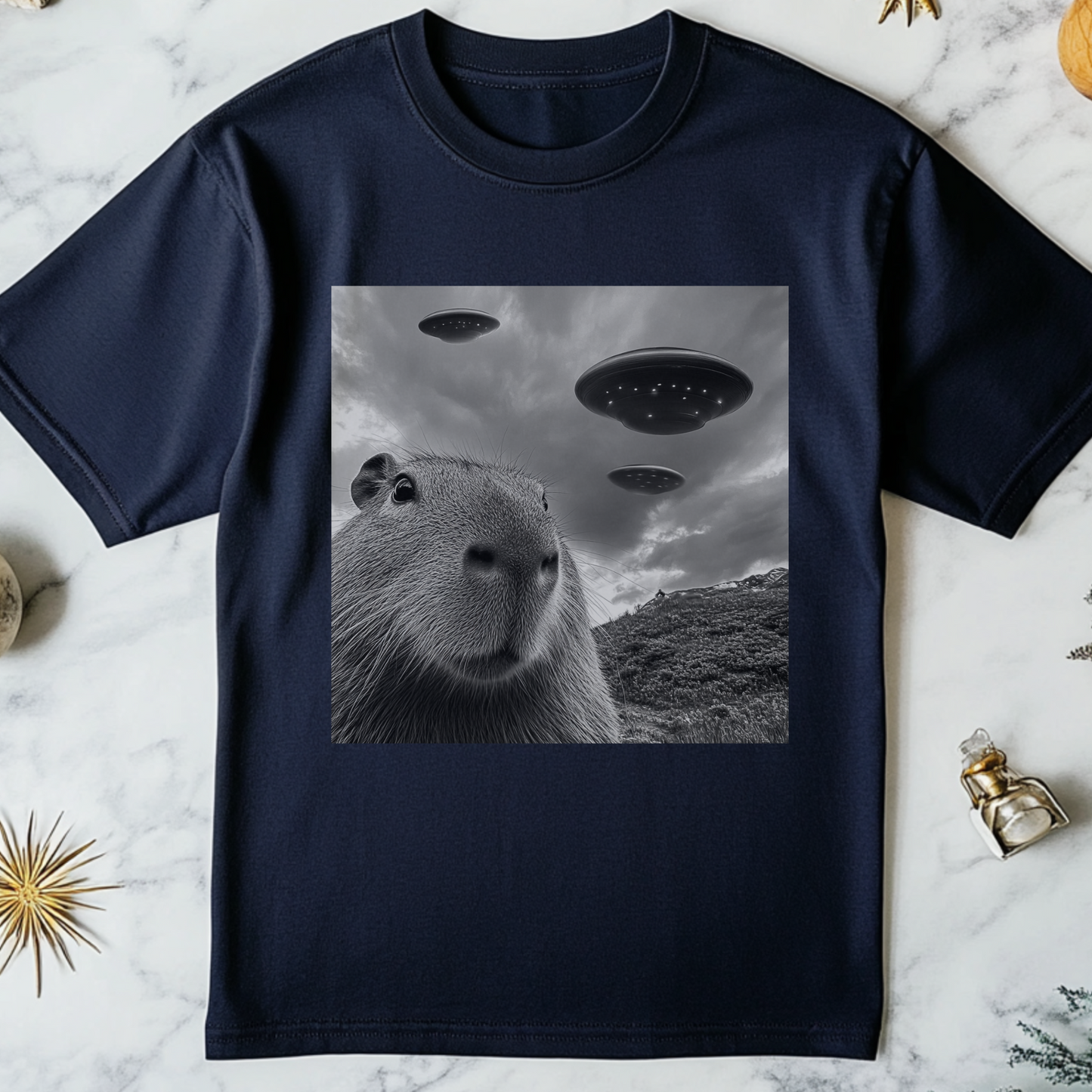 Capybara UFO Selfie T-Shirt